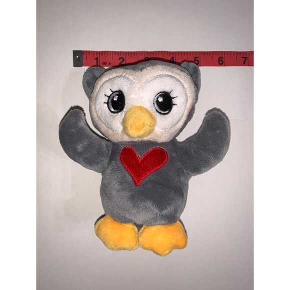 Dan Dee Other - Dan Dee Owl Plush Stuffed Animal Gray Red Heart Valentines Day 6 Inch Small